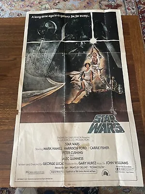 1977 Vintage Original “Star Wars” Movie Poster 12x20 By Topps Chewing Gum. • $50
