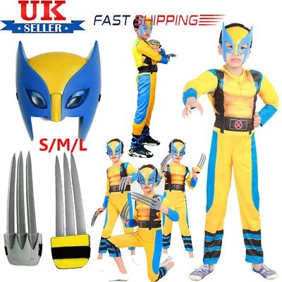 UK Kids Wolverine Book Day Costume Tight Muscle Suit Cosplay Party Fancy Dress·  • £14.16