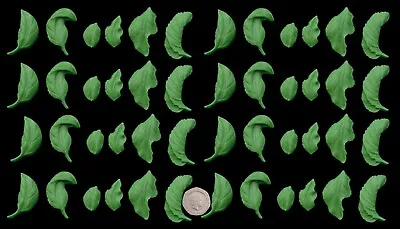 48 X Edible 3D Mixed Leaves Leaf Set 8 Cupcake Topper Decorations Weddings • £7.99