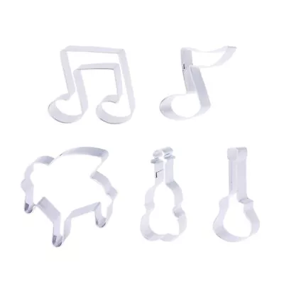  5 Pcs Stainless Steel Cookie Cutters Creative Musical Instrument Note Cutting • $9.58