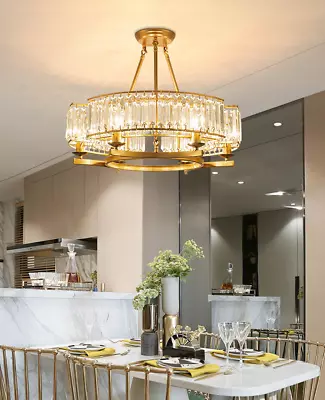 6-Lights Gold Crystal Chandelier Luxury Dinning Room Ceiling Modern Pendant Lamp • £157.17