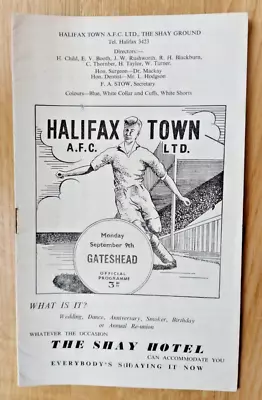 HALIFAX TOWN V GATESHEAD 1957-58 DIVISION 3 NORTH PROGRAMME • £4.95