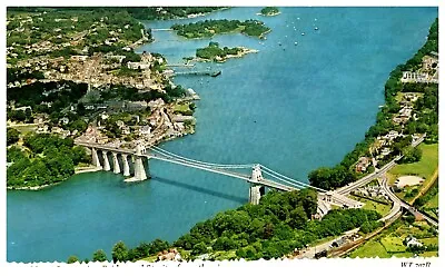 Postcard Menai Suspension Bridge Anglesey Wales • £2.50
