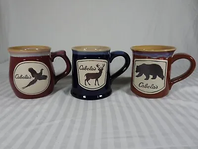 Set Of 3 Large Cabela's Mugs. 20 Oz. Buck Bear Pheasant. • $35