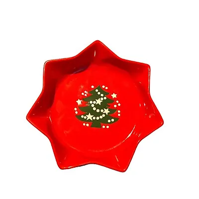 Waechtersbach Germany Star Shaped Bowl Red Vintage Christmas Tree Ceramic Serve • $15