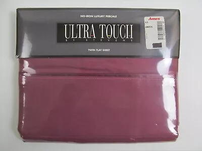 JP Stevens Ultra Touch Twin Flat Sheet Berry No Iron Luxury Percale New Vintage • $12.95