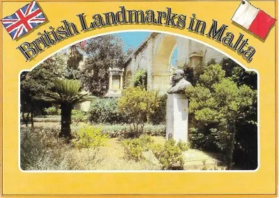 Malta -British Landmarks - Churchill Bust Valletta- New Postcard • £1.20