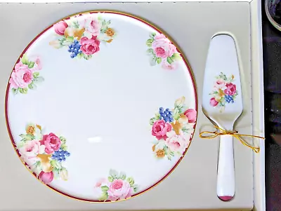 Mikasa Bone China Cake Plate & Server Floral ROSEMEAD Original Box Japan 11.75  • $49.99