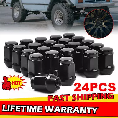 24x M12x1.5 Black Wheel Nuts For Ford Ranger Mitsubishi Triton Mazda Bravo Bt50 • $29.99