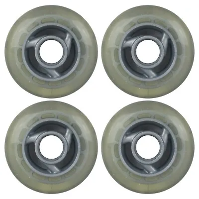 Inline Skate Wheels 80mm 78A Clear Silver Cyclone Spoke Indoor/Outdoor (4 Wheels • $11.95