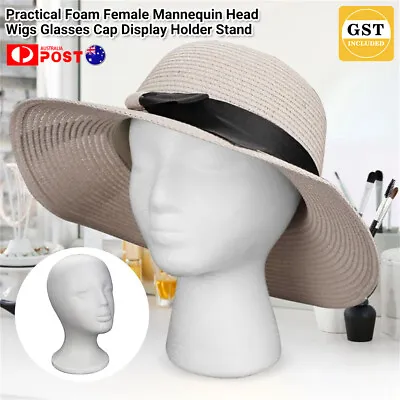 Practical Foam Female Mannequin Head Wigs Glasses Cap Display Holder Stand • $13