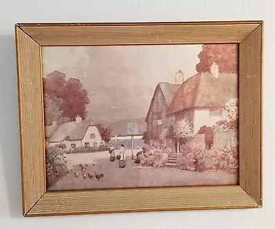 Vintage Franklin Picture Foil Lithograph Number 6796 Framed 15 X19  Ernest Uden • $29.97