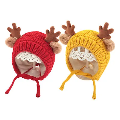 Baby Winter Hat Christmas Hat Elk Beanie Knit Hat Winter Hats Warm Headwear • $10.73