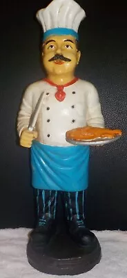 Vintage Chef Statue Holding Fish On Tray With Cleaver Knife Stands At 36cm Tall • $40