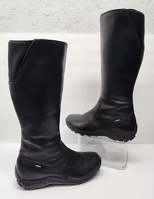 MERRELL Saratov Womens 10M Black Leather Zip Knee High Polartec Waterproof Boots • $39.95