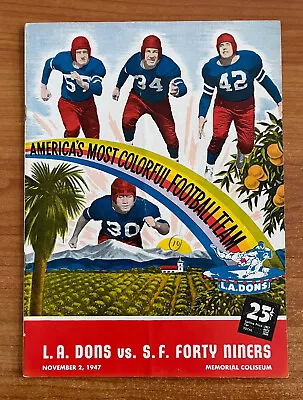 1947 Aafc San Francisco 49ers @ Los Angeles Dons Football Program - Nfl Rams • $49