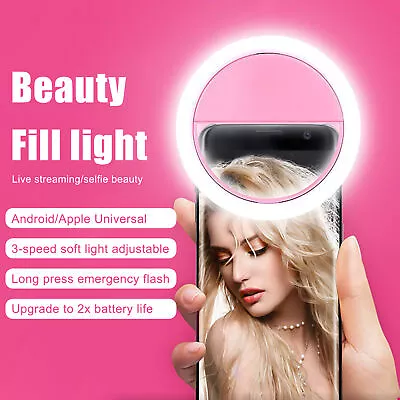 Selfie Portable LED Ring Fill Light Camera Photography For IPhone Android Phone • $10.59