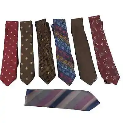 Vintage Set Of 7 Classic & Narrow Men's Neck Ties 70s 80s 90s Glendarby Downing+ • $40