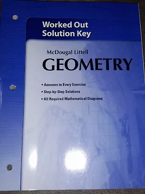 McDougal Littell Geometry Worked Out Solution Key By Larson Boswell Kanold Stiff • $99