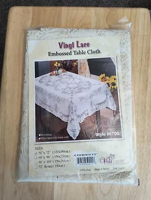 NEW  Vinyl Lace Tablecloth 54  X 72  Rectangle Beige • $10.99