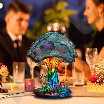 Mushroom Table Lamps Stained Resin Plant Series Lamp USB Night Light Bedside New • £13.89