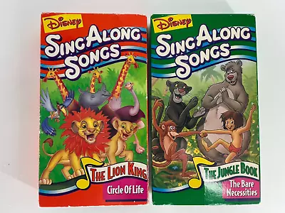 Disney Sing Along Songs 2VHS Lot - The Lion King - The Jungle Book • $9.09