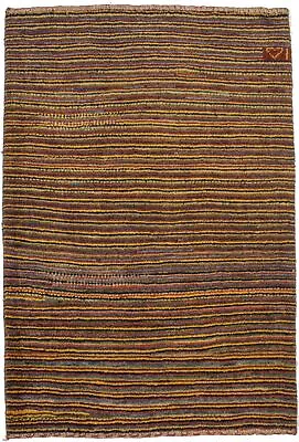 Multicolored Stripes Modern Signed 3X4 Tribal Gabbeh Oriental Rug Kids Carpet • $230.77