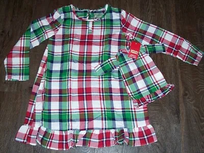 JAMMIES For Your FAMILIES~nwt Holiday Plaid Nightgown & Matching Doll Gown~6~6X~ • $18.95