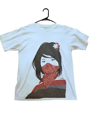 Anchor Blue Bandit Gangster T-Shirt Mens Medium Japanese Girl White Black Red • $9.79