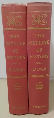 H.G. WELLS - The Outline Of History - 1971 - (2) Vintage Collector's Edition HC • $11.77