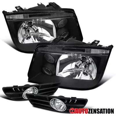 Fit 1999-2005 Volkswagen Jetta Bora MK4 Black Headlights+Clear Fog Lamps+Switch • $123.48