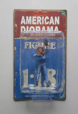 RETRO FEMALE MECHANIC II AMERICAN DIORAMA 1:18 Scale Figurine 3.5  Lady Figure • $8.99