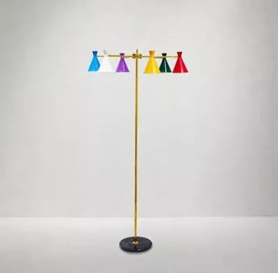 Mid-Century Italian Floor Lamp Multi Colour Sconce 6Arm & 6 Lights Floor Lamp • $1031.65