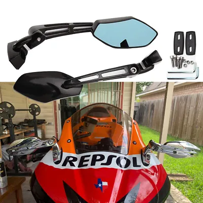 Motorcycle Mirrors Racing Rearview For Honda CBR 250 600 F4 F4i RR 1000 929 954 • $39.27