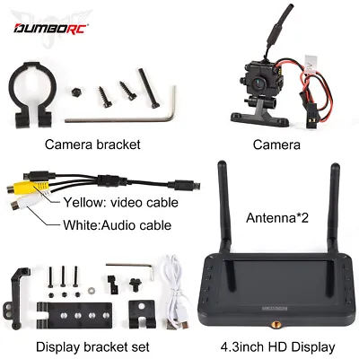 DUMBORC 4.3 FPV HD Display 5.8G Image Transmission  For RC Car Ship Drone • $30.32