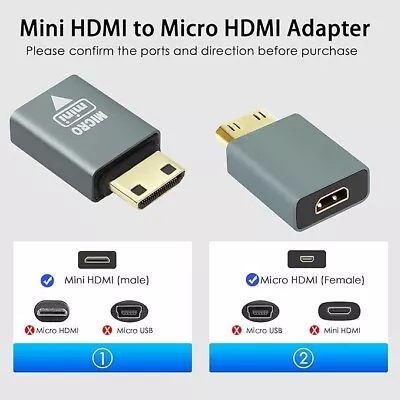 HDMI Mini Extender Adapter Micro HDMI Female To Mini / Female To Female • £4.99