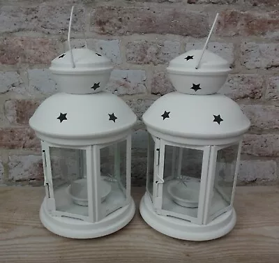IKEA Rotera Lantern For Tealight X 2 Ivory Indoor/outdoor Metal • £11.99