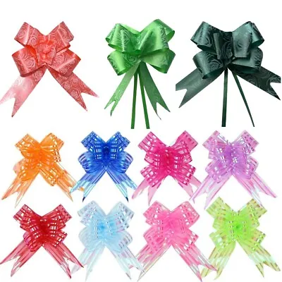 £1.99 • Buy LARGE PULL BOWS 30mm 50mm QUALITY Wedding Car Xmas Gift Wrap Party Poly Bow UK