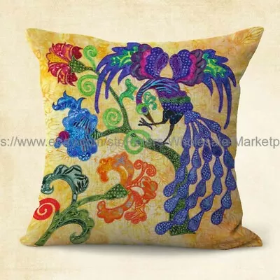 Dining Chair Cushion Covers Mexican Flower Birds Folk Art Cushion Cover • $14.98