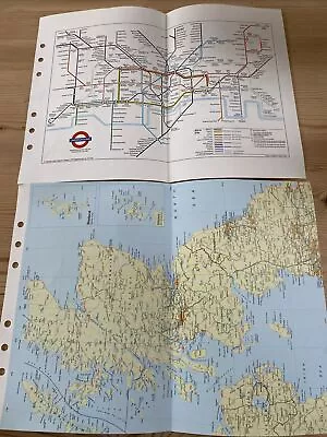 Organiser/Filofax MULBERRY PLANNER COMPATIBLE UK /Tube / Rail Maps 210x150mm • £24.95