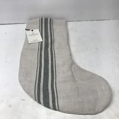 Hearth & Hand With Magnolia Variegated Green Center Stripe Stocking Linen/Cotton • $7.79