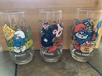 Vintage Smurf Drinking Glasses 1982/83 Peyo Lot 11 Excellent Condition! • $10