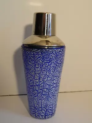 Vintage Murano Blue Art Glass Cocktail Martini Shaker Hand Blown Barware • $87.50