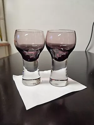 Vintage Caithness Canisbay Violet Sherry Glasses 2 Pc Excellent Condition • $30
