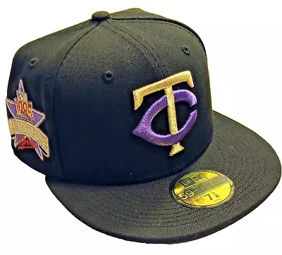 Fitted Minnesota Twins New Era Sz 7 1/8 Black/Purple/Silver '85 ASG Brand New • $45