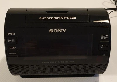$36.99 • Buy Sony ICF-C11iP IPod/iPhone Lightning Dock Speaker AM/FM Radio Alarm Clock Black