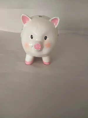 Vintage Hand Painted Chalkware Piggy Bank 3 .5 In • $14