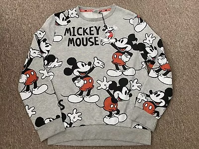 Womens Disney Mickey Mouse Sweatshirt Size XS 6/8 Long Sleeve Jumper • £12.99