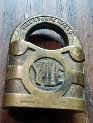 Vintage Yale & Towne Clover Brass Padlock Lock Y&T Vintage USA No Key! • $19.99