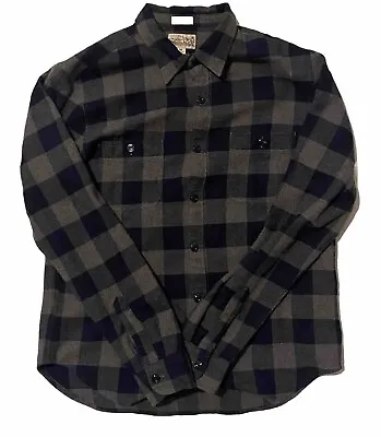 J Crew Flannel Shirt Blue And Gray Men's Size M Slim Fit • $14.12